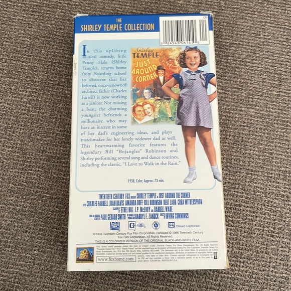 5/$25 Vintage Shirley Temple Just Around The Corner VHS 20th Century Fox 1938 - Picture 2 of 4